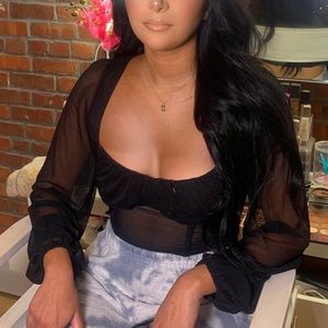 Black long sleeved top